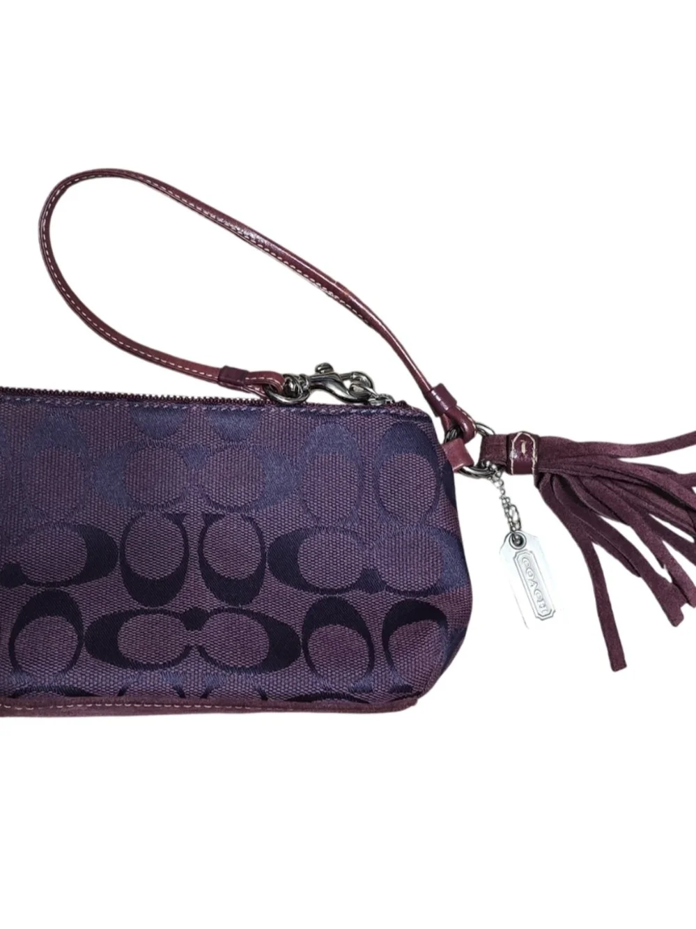 Coach Purple Signature Canvas Hobo Bag with Wallet and Wristlet
